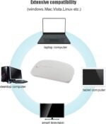 EasyULT - Rechargeable Wireless Mouse, Mini Optical Mouse Wireless Click Mouse, USB Nano Receiver, Ultra Slim 1600 dpi, with USB Cable, for PC/Tablet/Laptop(Silver) - Imagen 4