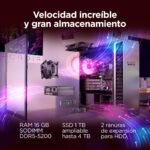 Lenovo LOQ Tower Gaming (AMD Ryzen 7 8745HX, NVIDIA GeForce RTX 5060, 16GB RAM, 1TB SSD, 26L, Wi-Fi 7, No Operating System) - Grey - Imagen 10