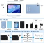 10 Inch Android Tablet 15, 30GB RAM+128GB (2TB TF) Octa-Core/Gemini AI/Widevine L1/5GWiFi6/8000mAh/5MP+8MP/Tablets with Keyboard & Case & Mouse,Blue - Imagen 7