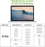 A1322 Portable Battery for Apple MacBook Pro 13" A1278 (Mid 2009, Mid 2010, Early and Late 2011, Mid 2012 Version) 10.95V 6000mAh / 72Wh - Image 9