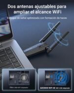 BrosTrend Wi-Fi 6E Adaptador WiFi Linux AXE3000, Adaptador WiFi USB para PC Linux Tri-Banda 6GHz y 5GHz y 2.4GHz, Wi-Fi USB 3.0 Plug and Play para Ubuntu, Mint, Fedora, openSUSE, Fedora, Debian etc. - Imagen 4