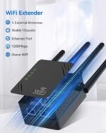 Cluvox WiFi Repeater, White Wi-Fi Amplifier 1200Mbps Dual Band 2.4G/5G, WiFi Amplifier, 2 LAN/WAN Ports, 4 Antennas, Wi-Fi Extension for Home and Office, Repeater/Router/Ap - Imagen 4
