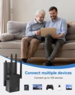 Cluvox WiFi Repeater, White Wi-Fi Amplifier 1200Mbps Dual Band 2.4G/5G, WiFi Amplifier, 2 LAN/WAN Ports, 4 Antennas, Wi-Fi Extension for Home and Office, Repeater/Router/Ap - Imagen 7