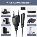 2 m Euro Power Cable C7, Euro 8 Power Cable for PS5 / PS4 / PS4 Slim / PS3 Slim / PS3 / Xbox One S/X, Xbox Series X/S, Samsung LG Sony TCL Sharp TV Power Cable 2 Poles - Imagen 3