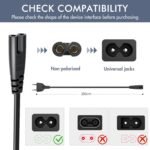 2 m Euro Power Cable C7, Euro 8 Power Cable for PS5 / PS4 / PS4 Slim / PS3 Slim / PS3 / Xbox One S/X, Xbox Series X/S, Samsung LG Sony TCL Sharp TV Power Cable 2 Poles - Imagen 6