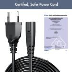 2 m Euro Power Cable C7, Euro 8 Power Cable for PS5 / PS4 / PS4 Slim / PS3 Slim / PS3 / Xbox One S/X, Xbox Series X/S, Samsung LG Sony TCL Sharp TV Power Cable 2 Poles - Imagen 8