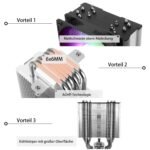 Burst Assassin 120 SE ARGB CPU Cooler - 6 Heatpipes, Silent 120mm ARGB PWM Fan - 148mm Height CPU Air Cooler for AMD AM4 AM5, Intel LGA1851/1700 - Imagen 6