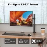 BONTEC Monitor Stand for 13-32 Inch LED LCD Screens, Desk Monitor Arm for Monitor Screens up to 10 kg, Adjustable Height, 2 Mounting Options, VESA 75x75/100x100mm - Image 3