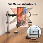 BONTEC Monitor Stand for 13-32 Inch LED LCD Screens, Desk Monitor Arm for Monitor Screens up to 10 kg, Adjustable Height, 2 Mounting Options, VESA 75x75/100x100mm - Image 5