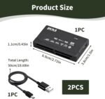 Multiple Card Reader, Multiple Memory Adapter, USB 2.0 6 in 1, Adapter for SD SDHC MicroSD TF MMC CF XD MS Duo M2, High Speed Transfer 480 Mbps, Compatible with Windows Mac Linux - Image 3