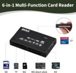 Multiple Card Reader, Multiple Memory Adapter, USB 2.0 6 in 1, Adapter for SD SDHC MicroSD TF MMC CF XD MS Duo M2, High Speed Transfer 480 Mbps, Compatible with Windows Mac Linux - Image 5