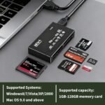 Multiple Card Reader, Multiple Memory Adapter, USB 2.0 6 in 1, Adapter for SD SDHC MicroSD TF MMC CF XD MS Duo M2, High Speed Transfer 480 Mbps, Compatible with Windows Mac Linux - Image 6