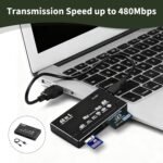 Multiple Card Reader, Multiple Memory Adapter, USB 2.0 6 in 1, Adapter for SD SDHC MicroSD TF MMC CF XD MS Duo M2, High Speed Transfer 480 Mbps, Compatible with Windows Mac Linux - Image 7
