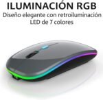 Rechargeable Wireless Mouse, 7 Colors Backlit Silent Mouse with 2.4GHz Mini USB Receiver, Gaming Mouse, Compatible with TV, Laptop, PC, Computer, Chromebook, Notebook, Grey - Image 5