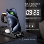 Wireless iPhone Charger, Charging Station for iPhone Air/17/16/15/14/13/12 Series, 3 in 1 for Apple Watch 11/10/9/8/7/Ultra 3/Air-Pods, SwanScout 703A, Without Adapter - Image 4