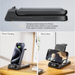 Wireless iPhone Charger, Charging Station for iPhone Air/17/16/15/14/13/12 Series, 3 in 1 for Apple Watch 11/10/9/8/7/Ultra 3/Air-Pods, SwanScout 703A, Without Adapter - Image 5