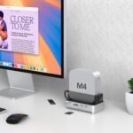 Qwiizlab Mac Mini M4/M4 Pro Stand Hub with NVMe SSD alloggiamento da 40 Gbps, Docking Station with 2 USB-A 10 Gbps, lettori di schede TF/SD 4.0 312 MB/s, USB-A 2.0, compatible with M.2 PCIe Fine to 8 - Imagen 9