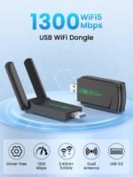 1300Mbps WiFi Adapter, Dual Band 2.4GHz/5GHz, USB WiFi Stick for PC/Laptop/Desktop, High Gain USB 3.0 WiFi Adapter with Dual Antenna, Support Windows 11/10 - Image 3