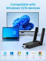 1300Mbps WiFi Adapter, Dual Band 2.4GHz/5GHz, USB WiFi Stick for PC/Laptop/Desktop, High Gain USB 3.0 WiFi Adapter with Dual Antenna, Support Windows 11/10 - Image 5