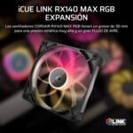 CORSAIR iCUE Link RX140 MAX RGB 140mm PWM Thick Fan - High Static Pressure - Magnetic Dome Bearing - Single Fan - Black - Image 3
