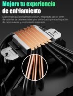 upHere gaming ARGB CPU Fan, Dual Tower 6 Heat Pipes CPU Cooler, 120MM PWM RGB PC Fans, Without Removing the Fan to Install it, CPU Heatsink, for AM4 AM5/Intel 2011/2066, UE2KC6. - Imagen 3