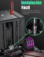 upHere gaming ARGB CPU Fan, Dual Tower 6 Heat Pipes CPU Cooler, 120MM PWM RGB PC Fans, Without Removing the Fan to Install it, CPU Heatsink, for AM4 AM5/Intel 2011/2066, UE2KC6. - Imagen 5