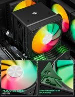 upHere gaming ARGB CPU Fan, Dual Tower 6 Heat Pipes CPU Cooler, 120MM PWM RGB PC Fans, Without Removing the Fan to Install it, CPU Heatsink, for AM4 AM5/Intel 2011/2066, UE2KC6. - Imagen 6