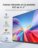 KTC Monitor 32 Inch QHD | 2K@120Hz (OC) | White | IPS Panel | ΔE - Image 4