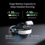 BOBOVR E3 Pro Battery Head Strap, Compatible with Meta Quest 3S/Quest 3, 10000 mAh Hot Swappable Quick Charge Battery and 3.5 Audio Expansion - Image 4