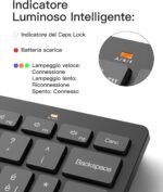 Inateck Ultra-thin Bluetooth Keyboard for iPad Pro/Air/10th Generation, 3 Devices Connection, Compatible with Windows/iPad OS/Android/iOS, 18-month Battery Life, Portable Design - Image 5