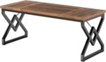 Tribesigns 160cm Executive Desk, Large Office Computer Desk with Extra Thick Wood Table and Metal Frame, Work Table, Study Table for Office, Vintage Brown - Imagen 10