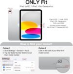 JETech Case for iPad (A16) 11th Generation 11 Inch 2025 / iPad 10th Generation 10.9 Inch 2022, Slim Smart Cover with Hard PC Translucent Back, Supports Touch ID, Auto Wake/Sleep (Navy Blue) - Imagen 3