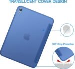 JETech Case for iPad (A16) 11th Generation 11 Inch 2025 / iPad 10th Generation 10.9 Inch 2022, Slim Smart Cover with Hard PC Translucent Back, Supports Touch ID, Auto Wake/Sleep (Navy Blue) - Imagen 4