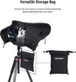 NEEWER Camera Rain Protector, Waterproof Durable Nylon Large Size Compatible with Canon Sony Nikon DSLR Mirrorless Vlog Camera and Lens 300/400/500/600/800mm, with Sleeves, Lanyards, PB004 - Imagen 4