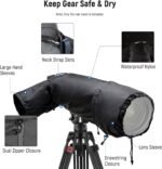 NEEWER Camera Rain Protector, Waterproof Durable Nylon Large Size Compatible with Canon Sony Nikon DSLR Mirrorless Vlog Camera and Lens 300/400/500/600/800mm, with Sleeves, Lanyards, PB004 - Imagen 6