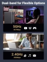 UGREEN AC1300Mbps USB WiFi Adapter Dual Dongle Antenna WiFi Dongle USB 3.0 Dual Band 5GHz/2.4GHz Wireless Network Adapter WiFi Spike for PC Compatible with Windows 11 10 8 7 Mac OS Linux - Image 4