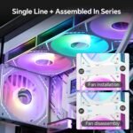 Thermalright TL‑M12QRW-S X3 120mm PC Case Fans, Reverse Blade, 1500RPM Airflow, ARGB Daisy Chain, Infinity Mirror Lighting, 3 Pack - Imagen 4