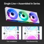 Thermalright TL‑M12QRW-S X3 120mm PC Case Fans, Reverse Blade, 1500RPM Airflow, ARGB Daisy Chain, Infinity Mirror Lighting, 3 Pack - Imagen 5