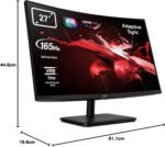 acer ED270UPbiipx – Curved Gaming Monitor 27 Inches 2K 165 Hz (2560 x 1440, VA LED Display, 1500R, ZeroFrame, WQHD, Adaptive Sync, 1ms VRB, 250nits, 2xHDMI DP Audio out, EU EMEA MPRII) – Black - Imagen 5