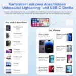 iPhone/USB C SD Card Reader, Apple MFi Certified, SD/TF Card Reader with Dual Slot Design, Two-Way Transmission and High Speed, for iPhone, iPad, Camera etc - Imagen 3