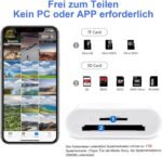 iPhone/USB C SD Card Reader, Apple MFi Certified, SD/TF Card Reader with Dual Slot Design, Two-Way Transmission and High Speed, for iPhone, iPad, Camera etc - Imagen 4