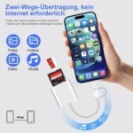 iPhone/USB C SD Card Reader, Apple MFi Certified, SD/TF Card Reader with Dual Slot Design, Two-Way Transmission and High Speed, for iPhone, iPad, Camera etc - Imagen 8