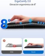 VAYDEER Ergonomic Mouse Pad with Wrist Rest [Healthy Posture] [Pain Relief] [Memory Foam] [Soft to Skin] [Non-Slip] for PC Laptop Desktop Black - Image 3