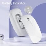 Uiosmuph Rechargeable Wireless Mouse, 2.4 GHz Wireless Mouse with Type-C and USB Receiver, Silent Clicks, Optical Mouse for Laptop, Mac, PC (White) - Image 3