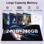 Tablet 11 inch, Android Tablet, 24GB RAM+256GB ROM (2TB TF), FHD IPS, Octa-Core, UFS 2.2 Flash, 8000mAh, 5MP + 13MP, Dual WiFi, BT 5.0, Widevine L1, Face ID, with Metal-Gold Case - Imagen 6