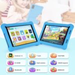 Children's Tablet 7 Inch Android 13 with RAM 8GB ROM 64GB (TF 128GB), GMS Certified, Parental Control, IPS HD Screen, Dual Camera, WiFi, Children's Educational Tablet with EVA Case (Blue) - Imagen 9