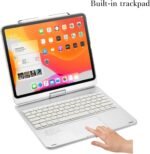 360° Rotatable Touch Keyboard for iPad Air 13 inch M3/M2, iPad Pro 12.9 inch 6th/5th/4th/3rd Generation Backlight Keyboard Trackpad Foldable Keyboard Cover (Silver) - Imagen 3
