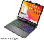 360° Rotatable Touch Keyboard for iPad Air 13 inch M3/M2, iPad Pro 12.9 inch 6th/5th/4th/3rd Generation Backlight Keyboard Trackpad Foldable Keyboard Cover (Silver) - Imagen 4