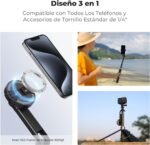 K&F CONCEPT 71" iPhone Tripod, 3-in-1 Magnetic Selfie Stick+Clip with Remote Control, 360° Rotatable Magnetic Tripod, Compatible with iPhone 17-12 and Android, 1/4" Screw Accessories - Image 3