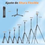 XXZU 180 cm Tripod Camera, Aluminium Mobile Phone Tripod with Bag, Lightweight Camera Tripod with 360° Ball, Load Capacity 8 kg, Travel Tripod for DSLR/Phones/Ring Light/Projectors - Image 3